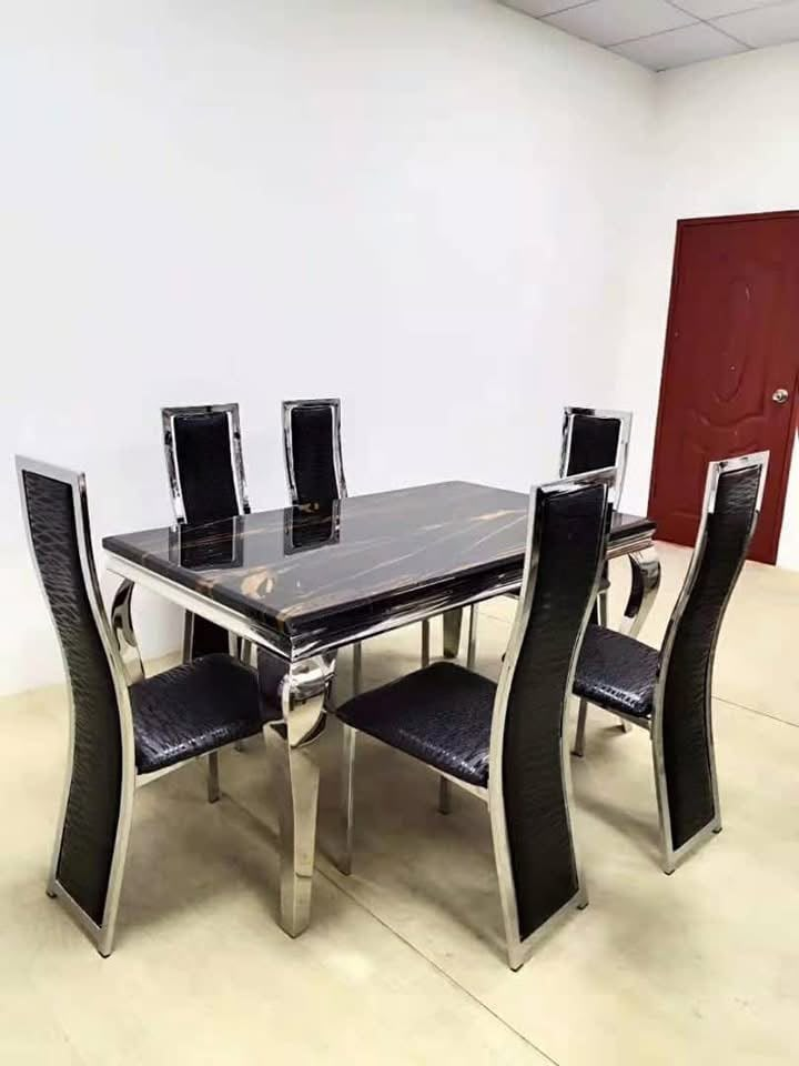6-Seater Marble Top Dining Set